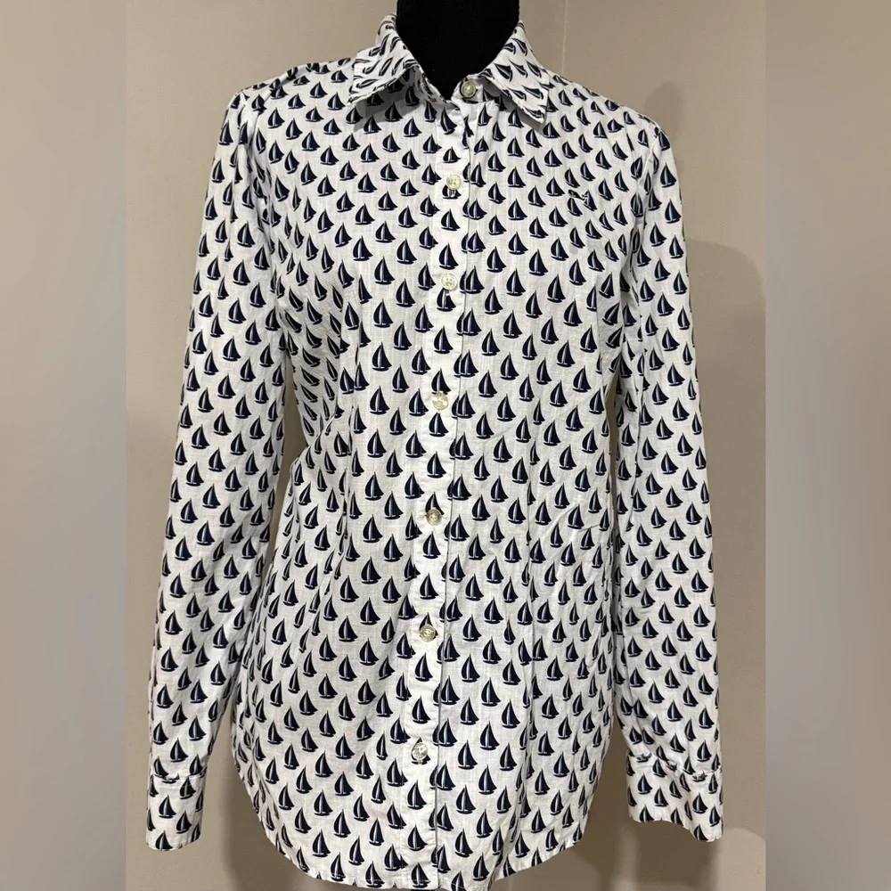 Vineyard Vines Sailboat Print Button Down Shirt